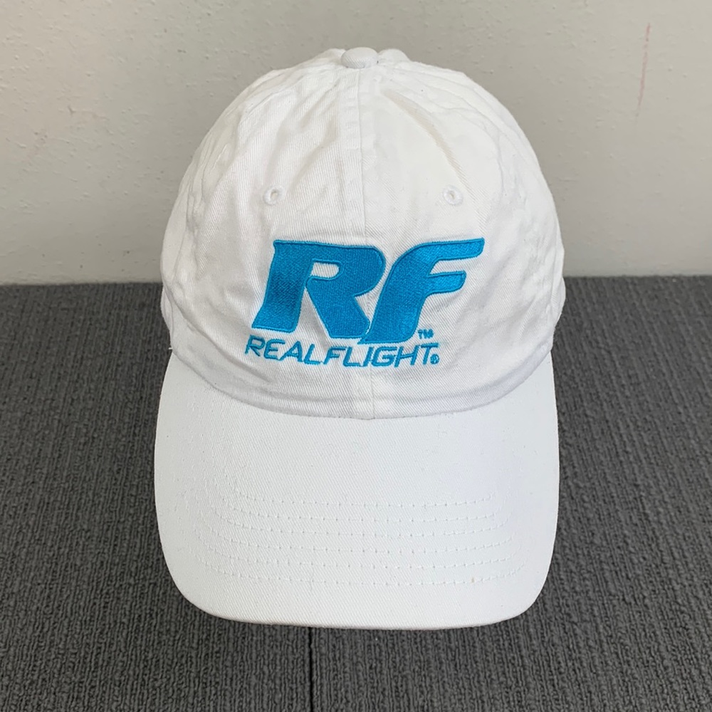RF Real Flight Baseball Hat Unisex Adjustable White Blue Strapback Cap VC200